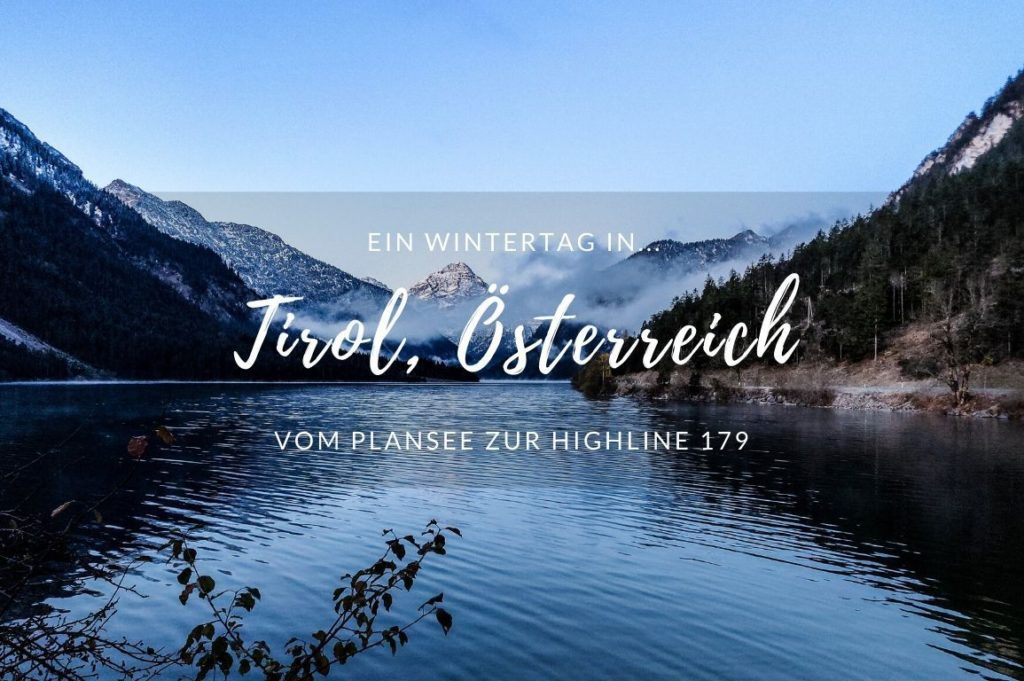 Ein Wintertag auf der Highline 179 in Tirol, Österreich