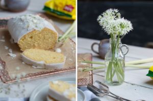 Stücke mit glutenfreiem und laktosefreiem Zitronengras Kokos Kuchen
