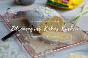 Stücke mit glutenfreiem und laktosefreiem Zitronengras Kokos Kuchen