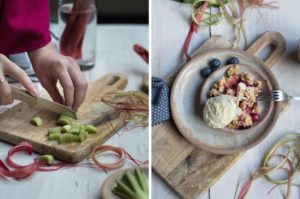 Rhabarber Crumble glutenfrei laktosefrei