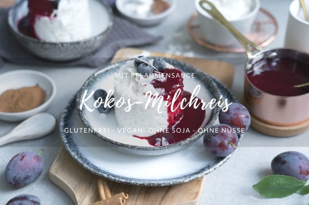 Kokos-Milchreis mit Pflaumensoße