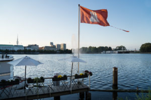 Binnenalster zum Sonnenuntergang