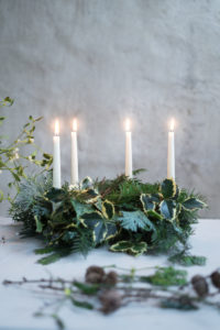 Kranz mit Kerzen - typisch für das Lucia-Fest