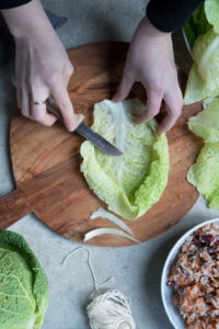 Zubereitung der Kohlrouladen