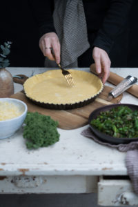 Zubereitung der Grünkohl Tarte