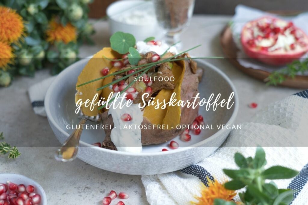 Gefüllte Süßkartoffel mit Gemüse & Pilzen Rezept gefüllte Süßkartoffeln