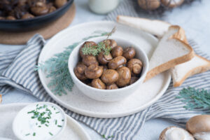Champignon-Pfanne mit Knoblauchsoße