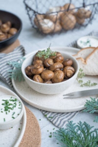 Champignons mit Knoblauchsoße