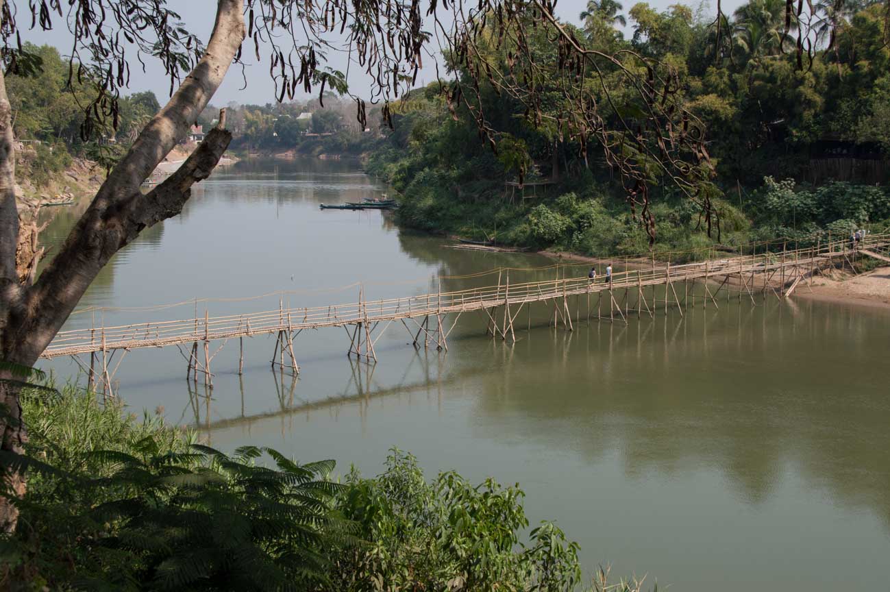 Bambusbrücke in Luang Prabang