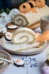 Karottenkuchen Biskuit-Rolle, gluenfrei
