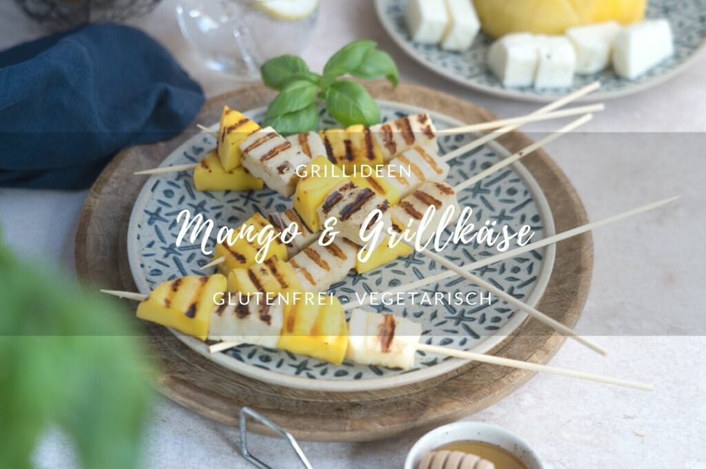 Rezept: Grillspieße mit Halloumi und Mango