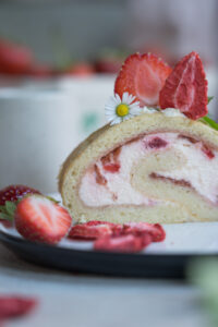 Anschnitt Biskuitrolle