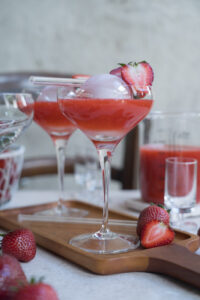 Erdbeerlimes auf Eis