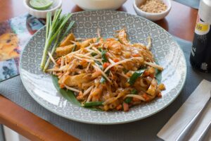 glutenfreies Pad Thai, May Veggie Home, Bangkok, Thailand
