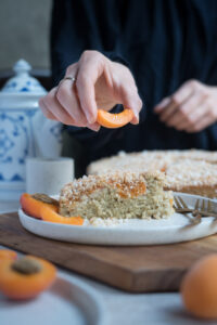 Aprikosenscheiben als Deko