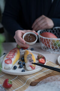 Schokosoße für die Sommerrollen