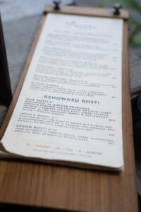 Speisekarte Mudra, Ubud, Bali