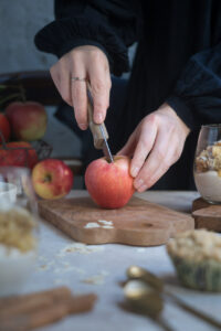 Apfel passt wunderbar zu dem Dessert