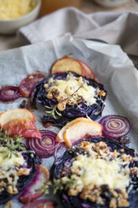 gebackener Rotkohl mit Apfel und Zwiebel