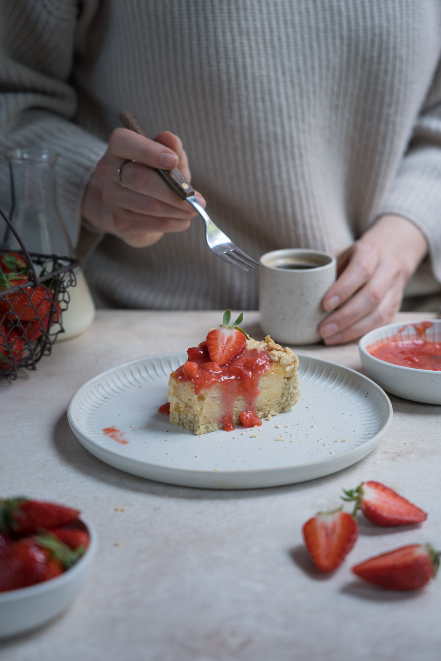 Milchreiskuchen und Erdbeeren = perfekte Kombi!