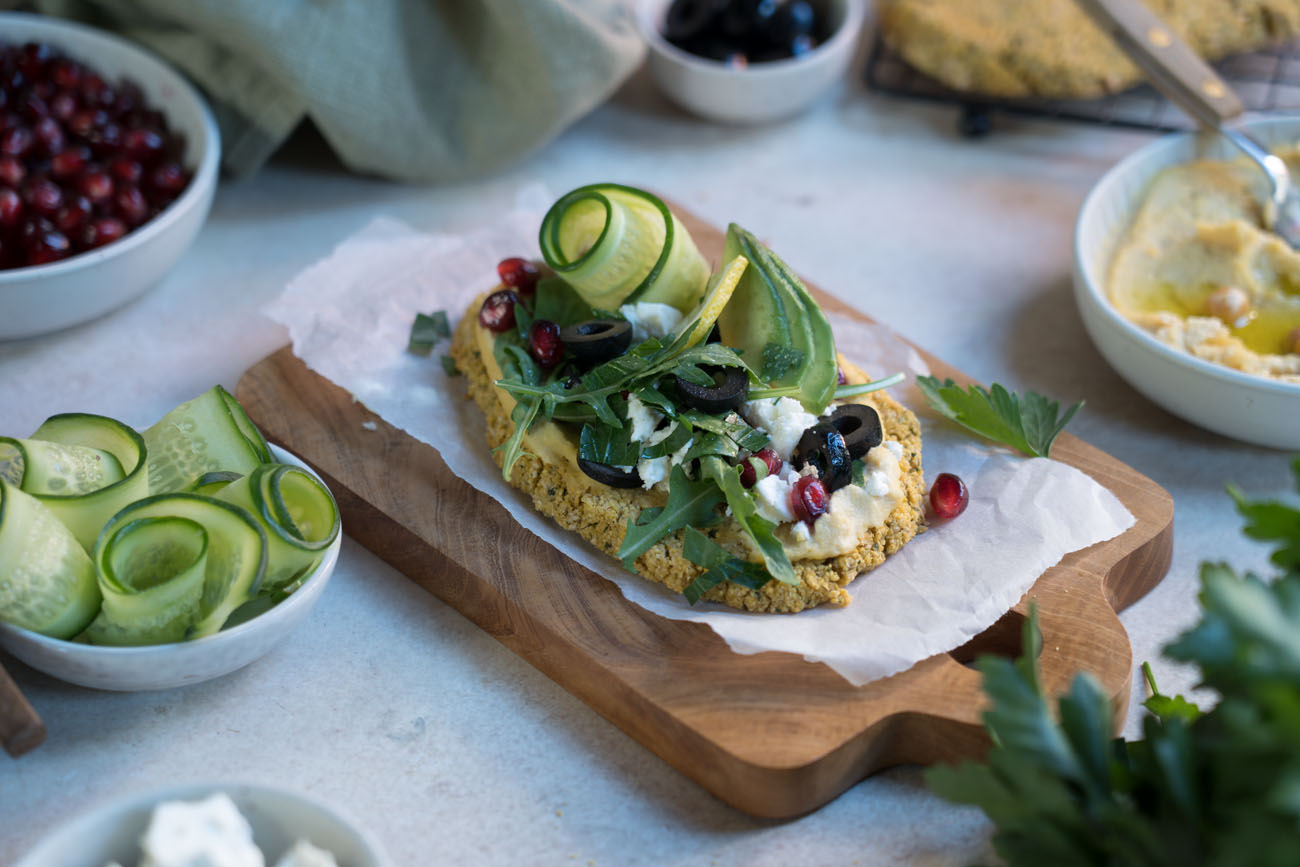 selbstgemachte Falafel-Pizza