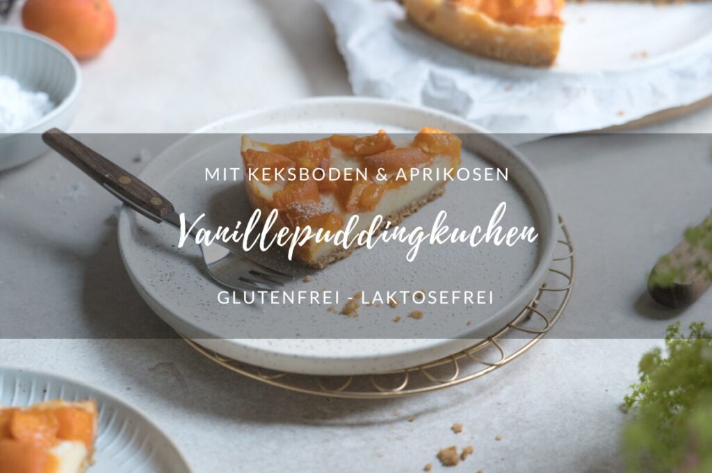 Vanillepuddingkuchen mit Keksboden