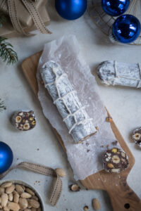 Selbstgemachte Schokoladen-Salami