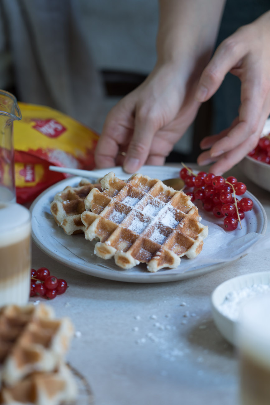 Lütticher Waffeln mit Puderzucker