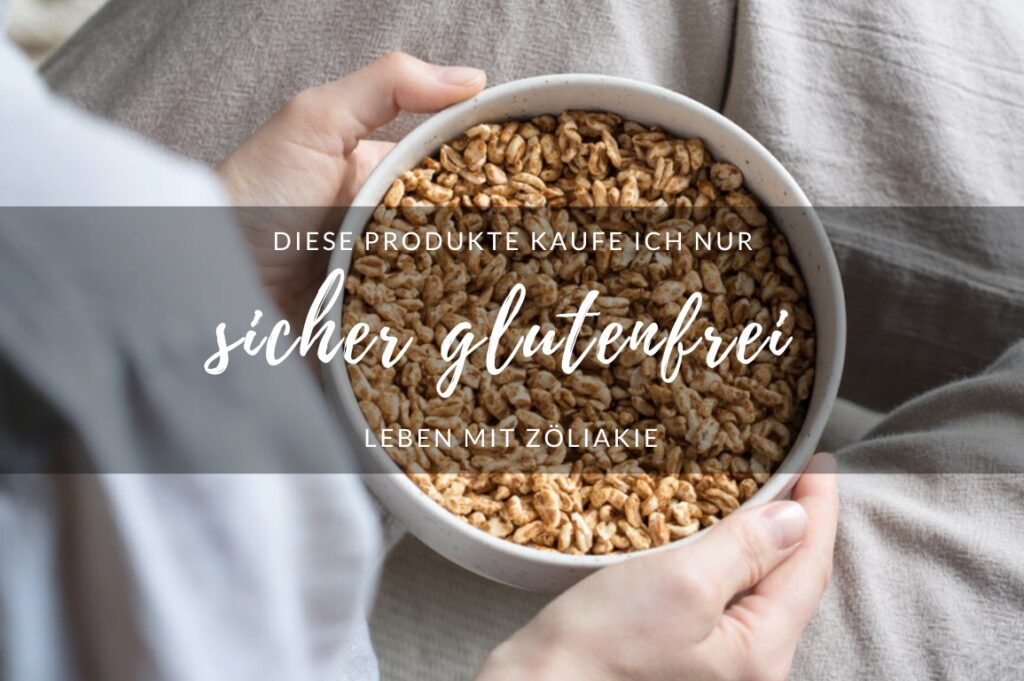 Glutenfreie Cerealien in einer Schale, steht auf einem Schoß und wirs von zwei Händen gehalten.