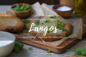 Das Titelbild für einen Blogbeitrag mit einem Rezept für glutenfreie Langos.
