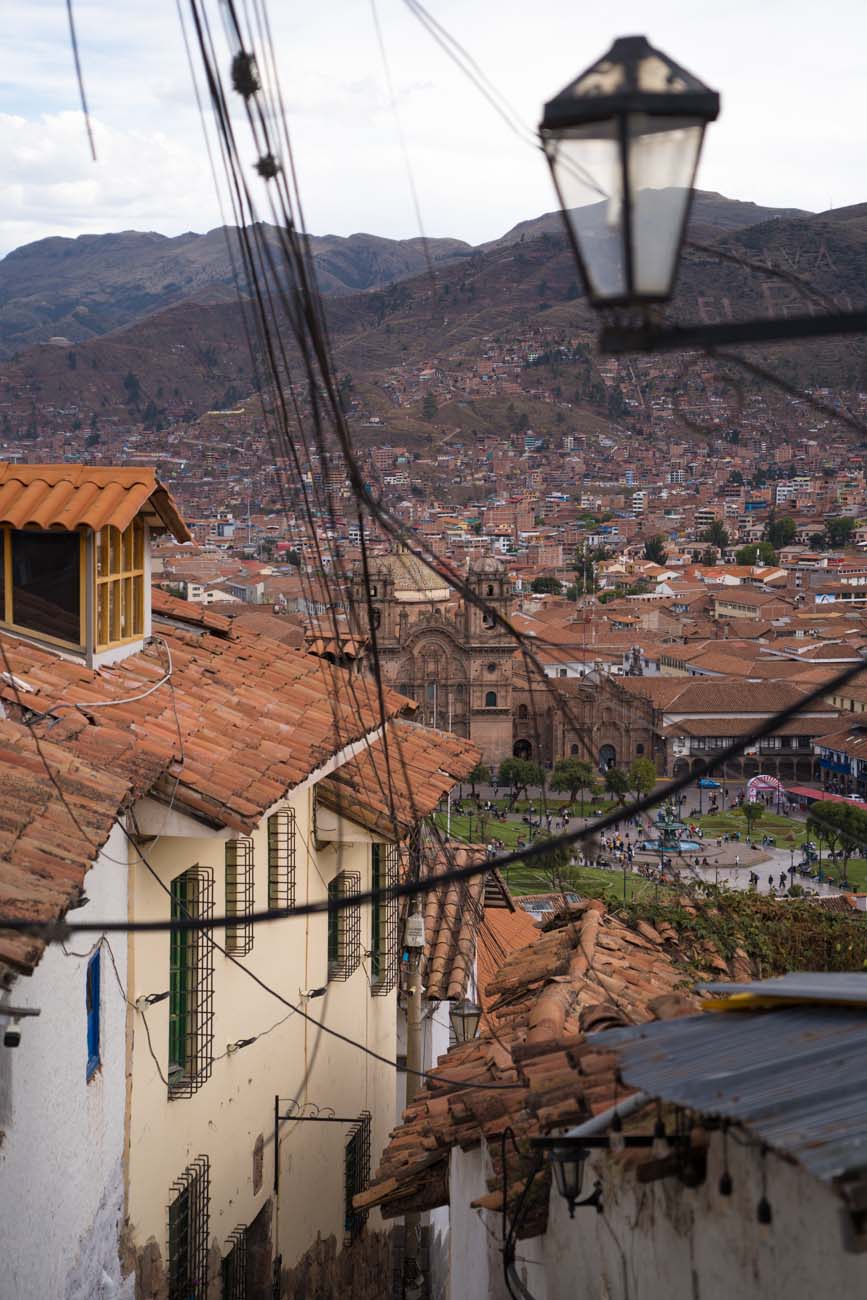 Der Blick auf die Altstadt von Cusco.
