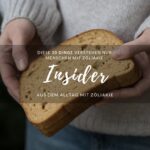 Eine Person hält eine Brotscheibe. Es ist ein Titelbild für einen Blogbeitrag. 10 Dinge, die nur Menschen mit Zöliakie kennen.