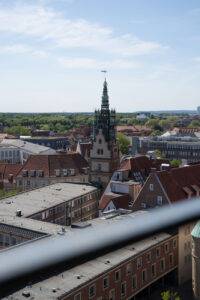 Der Ausblick über Münster aus dem Restaurant 1648.